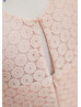 Blush Pink Lace Knee Length Flower Girl Dress